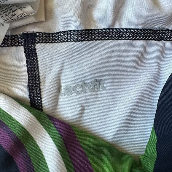 Adidas Womens Size 2 Climalite Floral Burst Shorts Athletic Techfit in Blue Pink - Picture 8 of 9